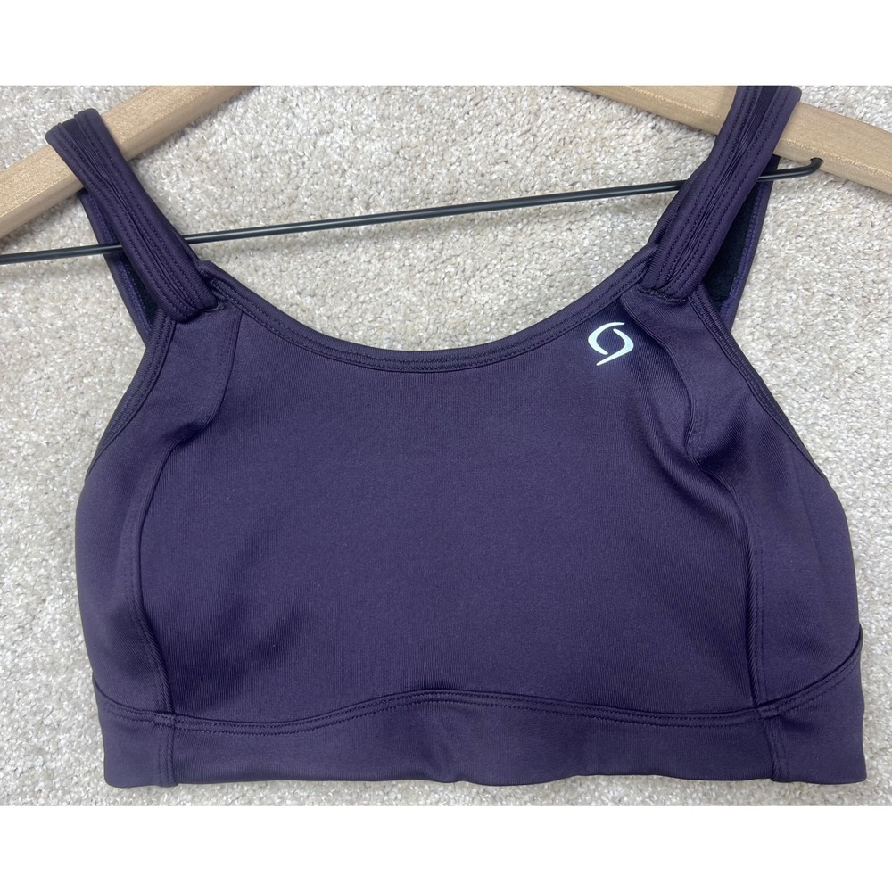 Moving Comfort Womens High Impact Sports Bra Purple 32DD Adjustable Straps